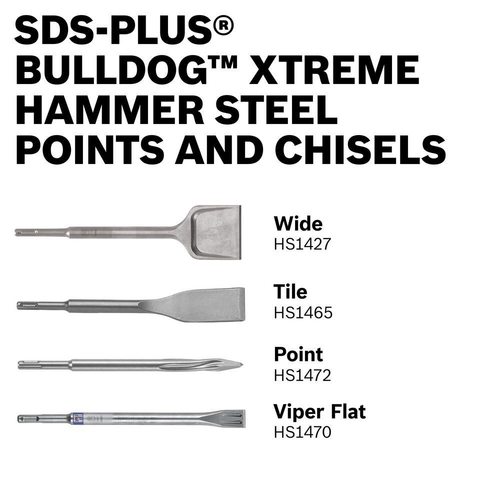 Bulldog Xtreme 1-1/2 in. x 10 in. SDS-Plus Hammer Steel Self-Sharpening Tile Chisel - Super Arbor