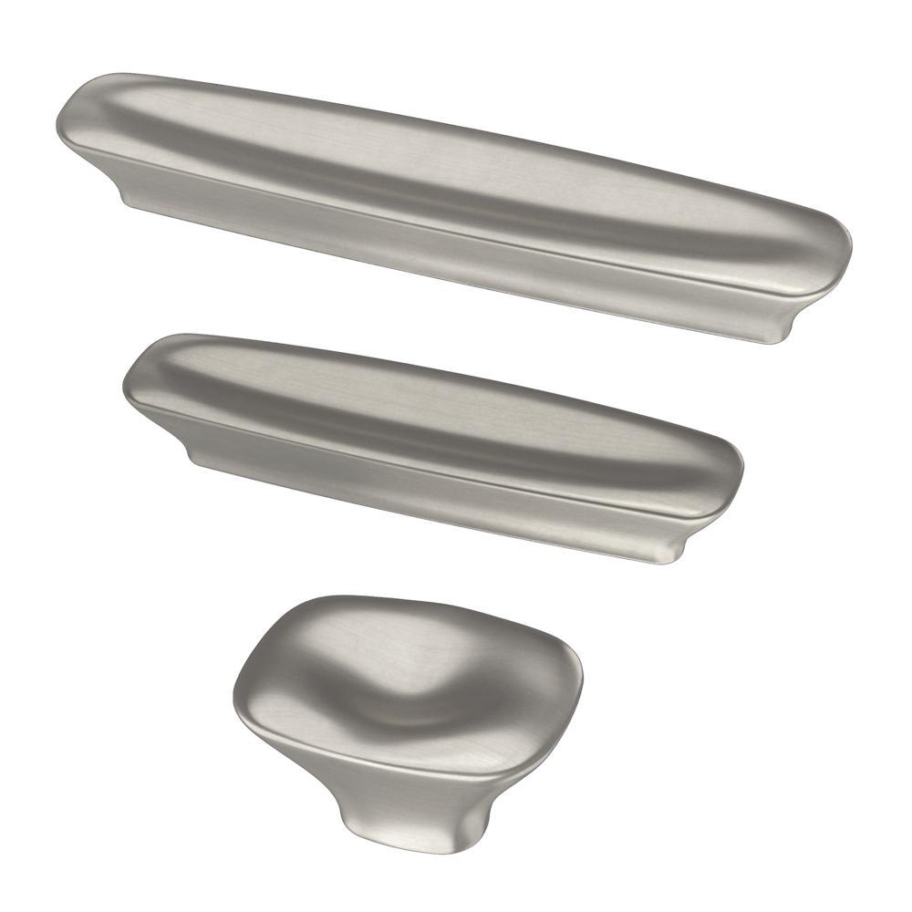 Pillowed Square 1-9/16 in. (39 mm) Satin Nickel Cabinet Knob - Super Arbor