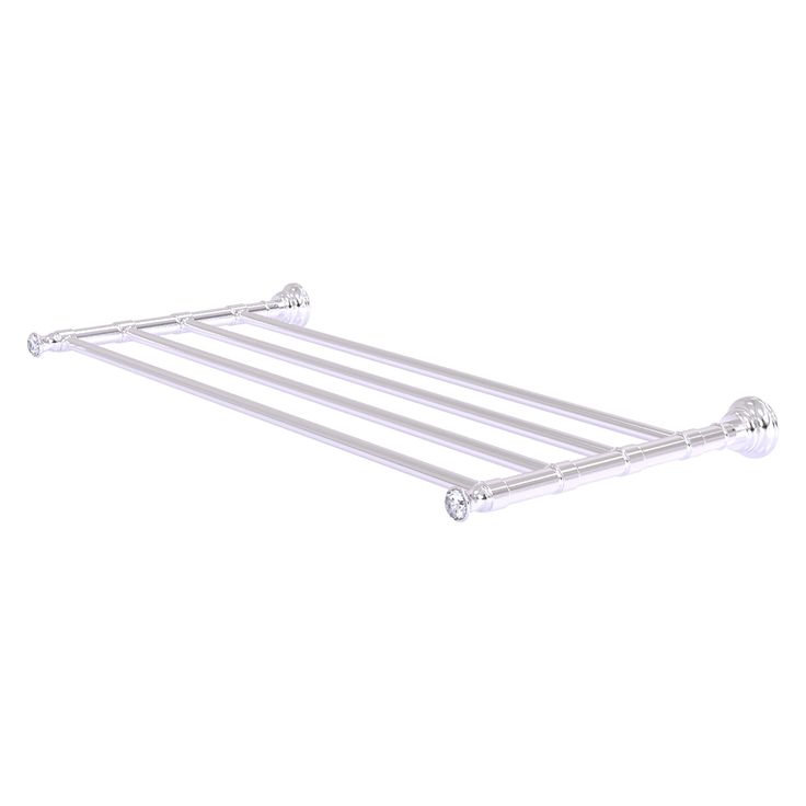 Allied Brass Carolina Crystal Collection 24-in Towel Shelf in Satin Chrome