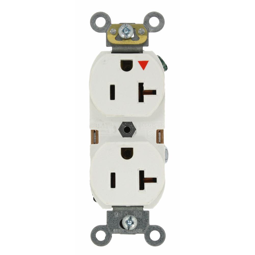 20 Amp Industrial Grade Heavy Duty Isolated Ground Duplex Outlet, Orange - Super Arbor
