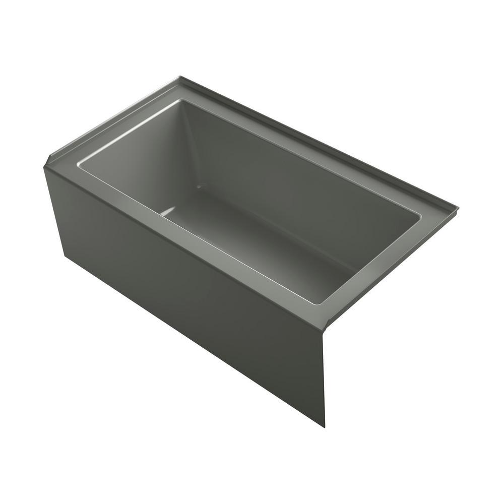 Underscore 60 in. Acrylic Right-Hand Drain Rectangular Alcove Bathtub in White - Super Arbor