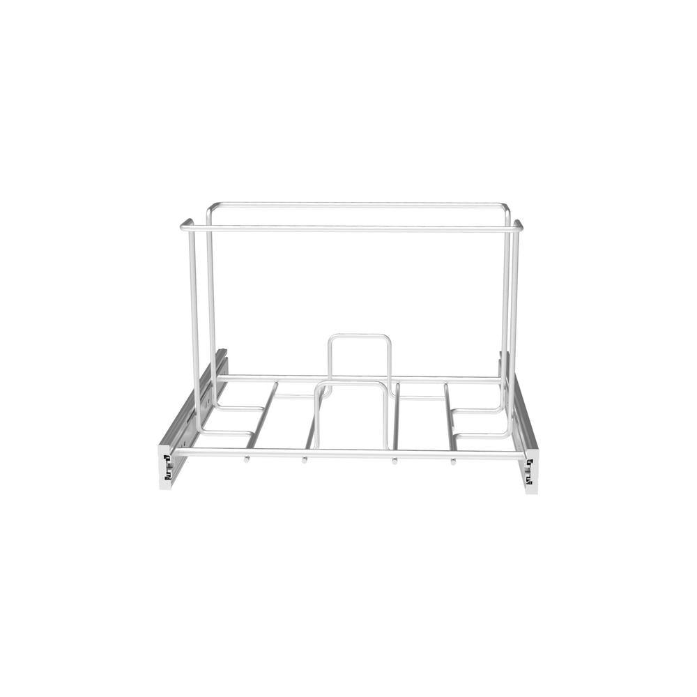 18 in. Pull Out Waste Bin for 18 in. Base Cabinet in Stainless Steel - Super Arbor