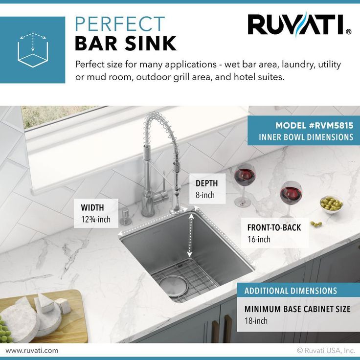 15 in. Single Bowl Undermount Stainless Steel Bar Prep Kitchen Sink