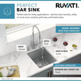 15 in. Single Bowl Undermount Stainless Steel Bar Prep Kitchen Sink