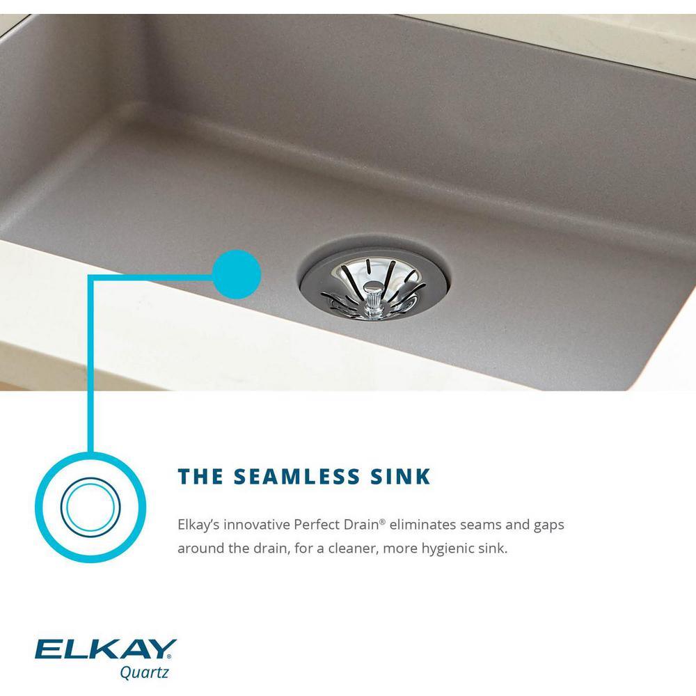Quartz Classic Perfect Drain Drop-In 25 in. Laundry Sink in Gray - Super Arbor