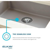 Quartz Classic Perfect Drain Drop-In 25 in. Laundry Sink in Gray - Super Arbor