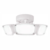 FHS White Outdoor Integrated Triple Head LED Flood Light with Selectable CCT (3000K, 4000K or 5000K), Switch Controlled