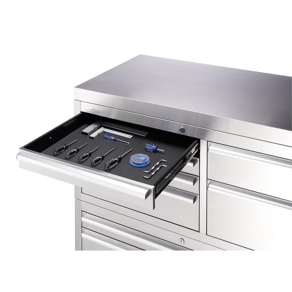 43 in. 11-Drawer Stainless Steel Rolling Tool Chest Combo - Super Arbor