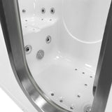 Deluxe 55 in. Acrylic Walk-In Whirlpool and Air Bath Bathtub in White, Fast Fill Faucet, Heated Seat, RHS Dual Drain - Super Arbor