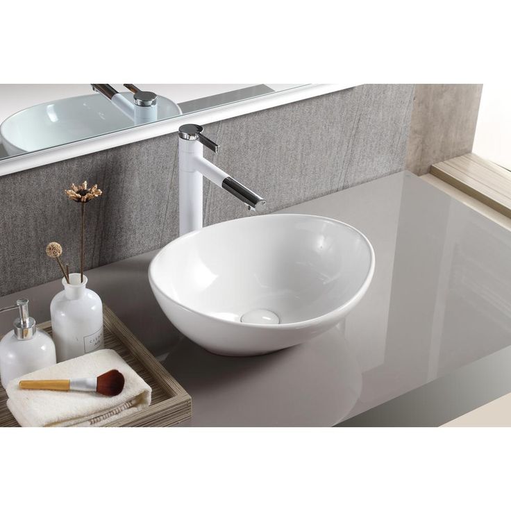 Elanti Oval Vessel Bathroom Sink in White