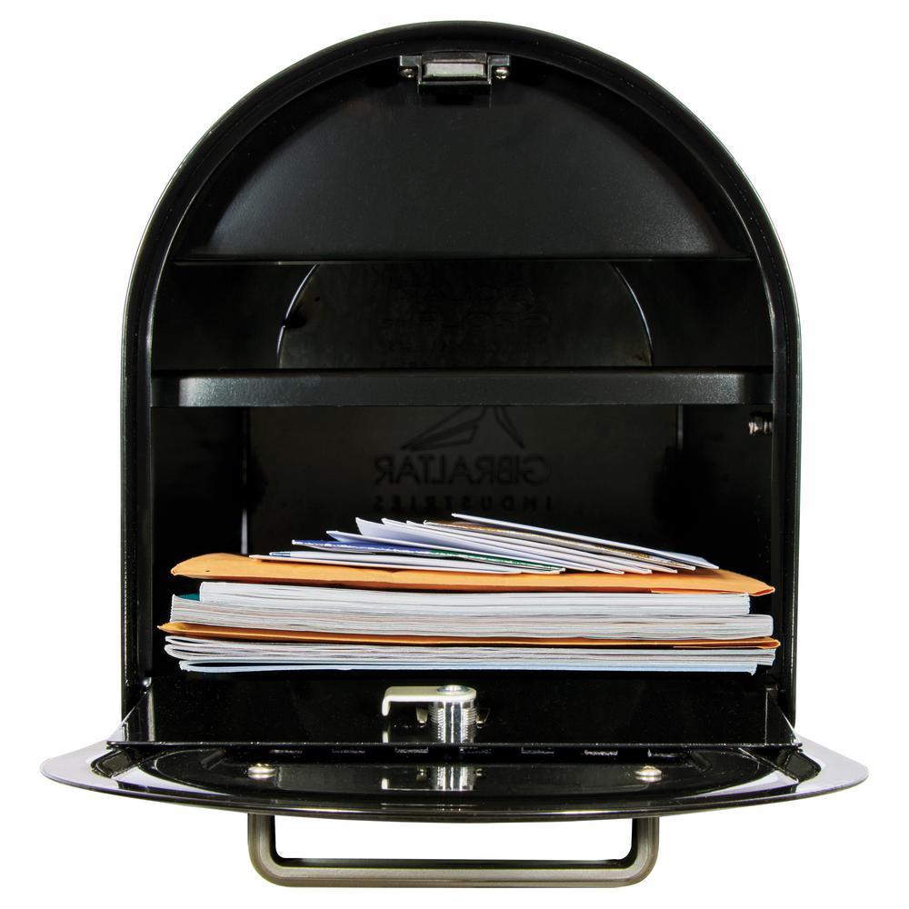 Reliant Large, Locking, Post Mount Mailbox, Black - Super Arbor