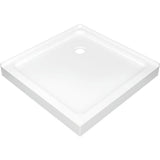 36 in. x 36 in. Double Threshold Corner Shower Base in White - Super Arbor