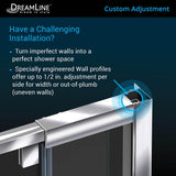 Flex 32 in. x 32 in. x 76.75 in. Pivot Shower Kit Door in Brushed Nickel with Center Drain White Base and Back Walls Kit - Super Arbor