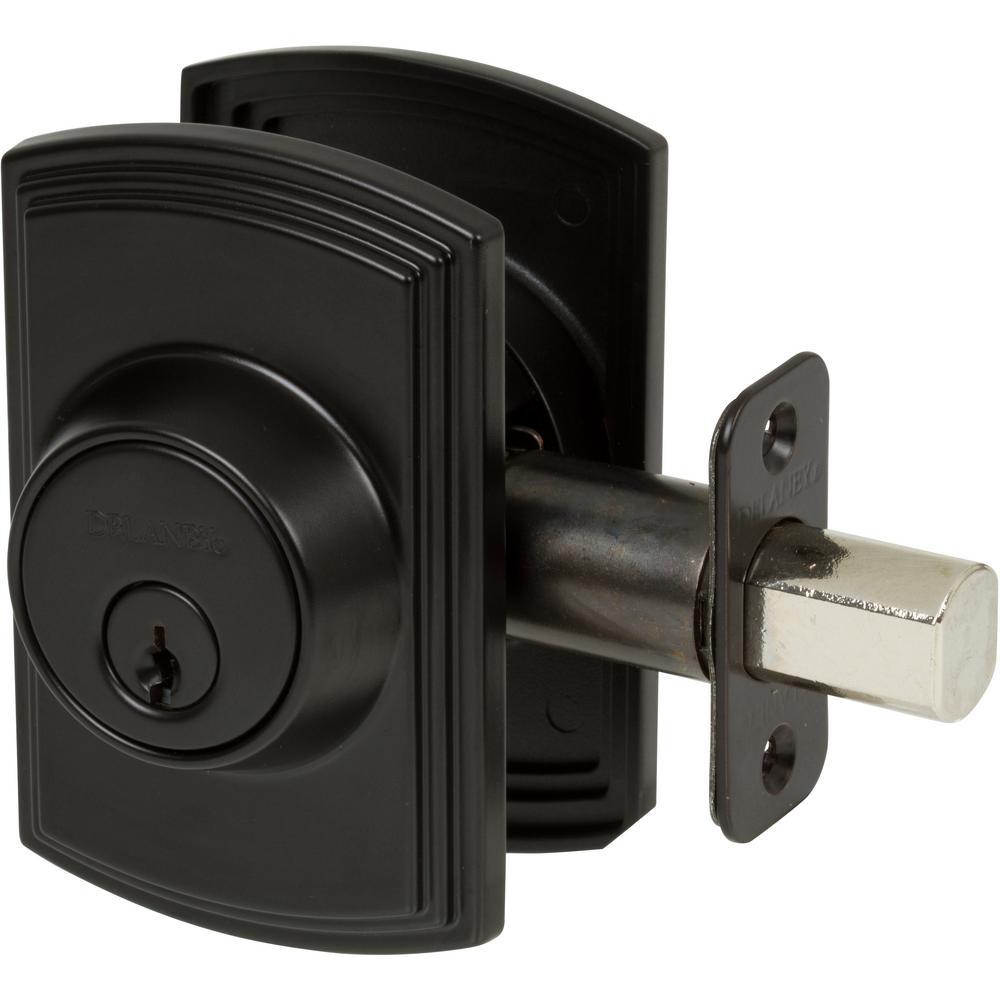 Italian Collection Single Cylinder Black Deadbolt - Super Arbor