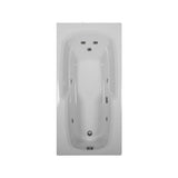 66 in. Rectangular Drop-in Whirlpool Bathtub in White - Super Arbor