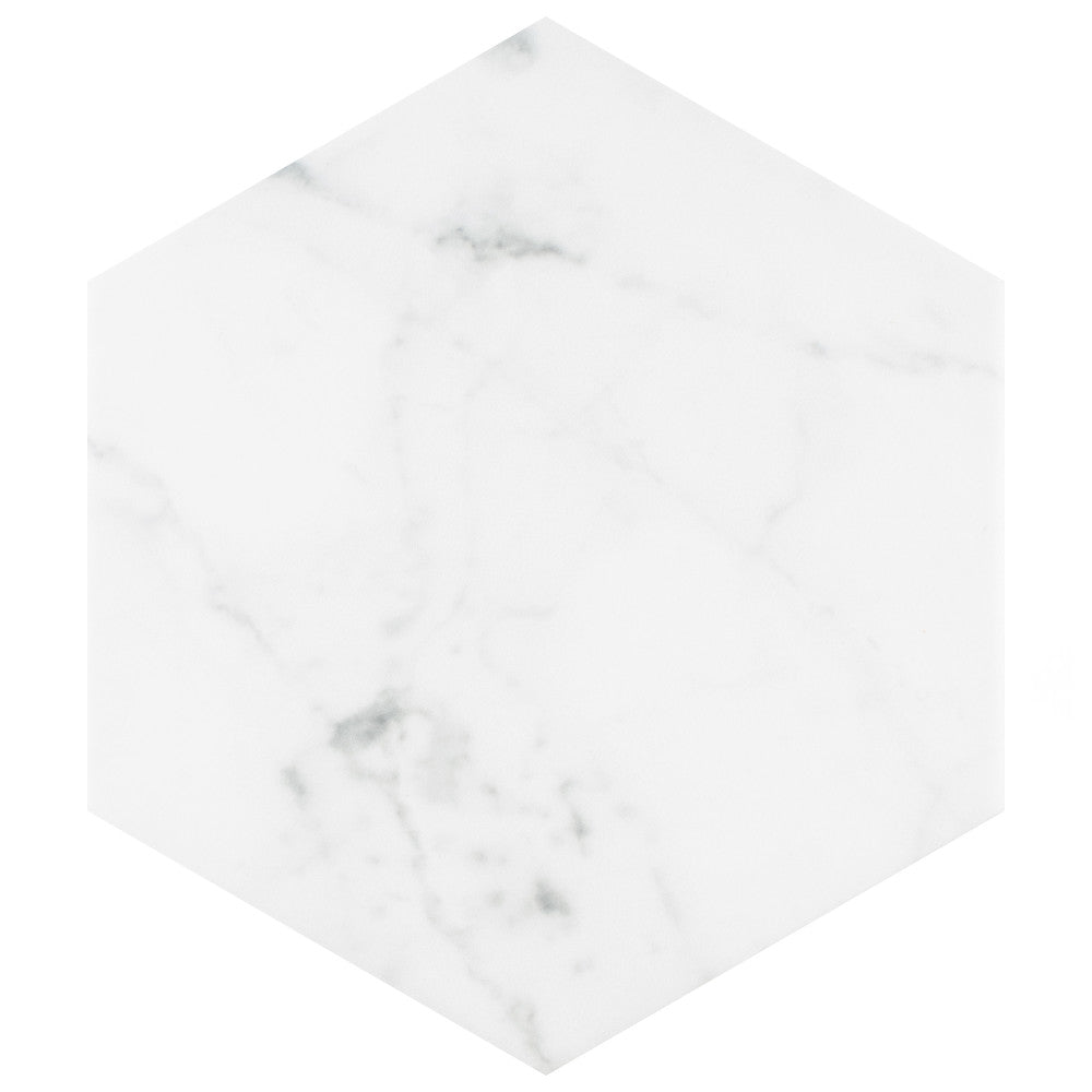 Merola Tile Classico Carrara Hexagon 7 in. x 8 in. Porcelain Floor and Wall Tile (7.67 sq. ft. / case)