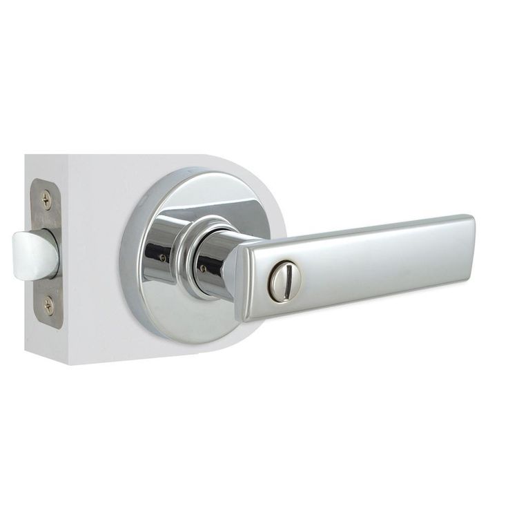 Westwood Bright Chrome Bed/Bath Door Lever with Round Rose