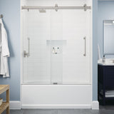 Paxos 60 in. W x 62-1/4 in. H Frameless Sliding Bathtub Door in Matte Black with 5/16 in. (8mm) Tempered Clear Glass