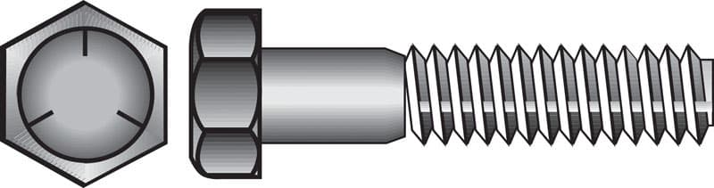 Hillman 7/16 in. Diameter x 3-1/2 in. Length Heat-Treated Zinc Steel Hex Head Cap Screw, 25-Pack