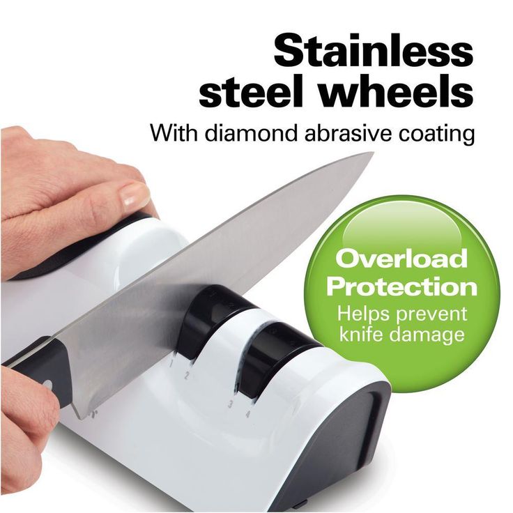 2-Stage Variable-Grit Diamond Coated Electric Knife Sharpener
