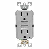 15 Amp Self-Test SmartlockPro Slim Duplex GFCI Outlet, Gray - Super Arbor