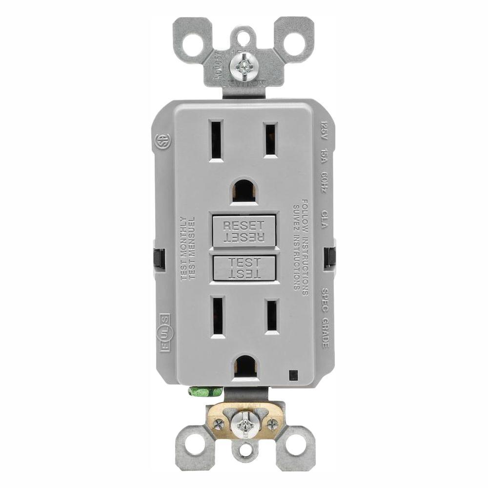 15 Amp Self-Test SmartlockPro Slim Duplex GFCI Outlet, White - Super Arbor