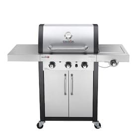 Char-Broil Commercial Stainless/Black 3 Liquid Propane and Natural Gas infrared Gas Grill with 1 Side Burner