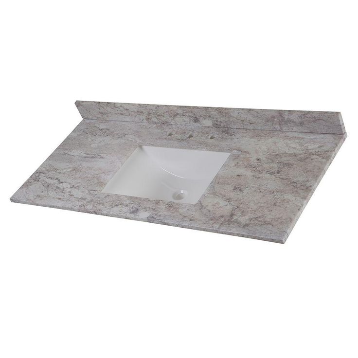 49 in. W x 22 in. D Stone Effects Single Sink Vanity Top in Winter Mist