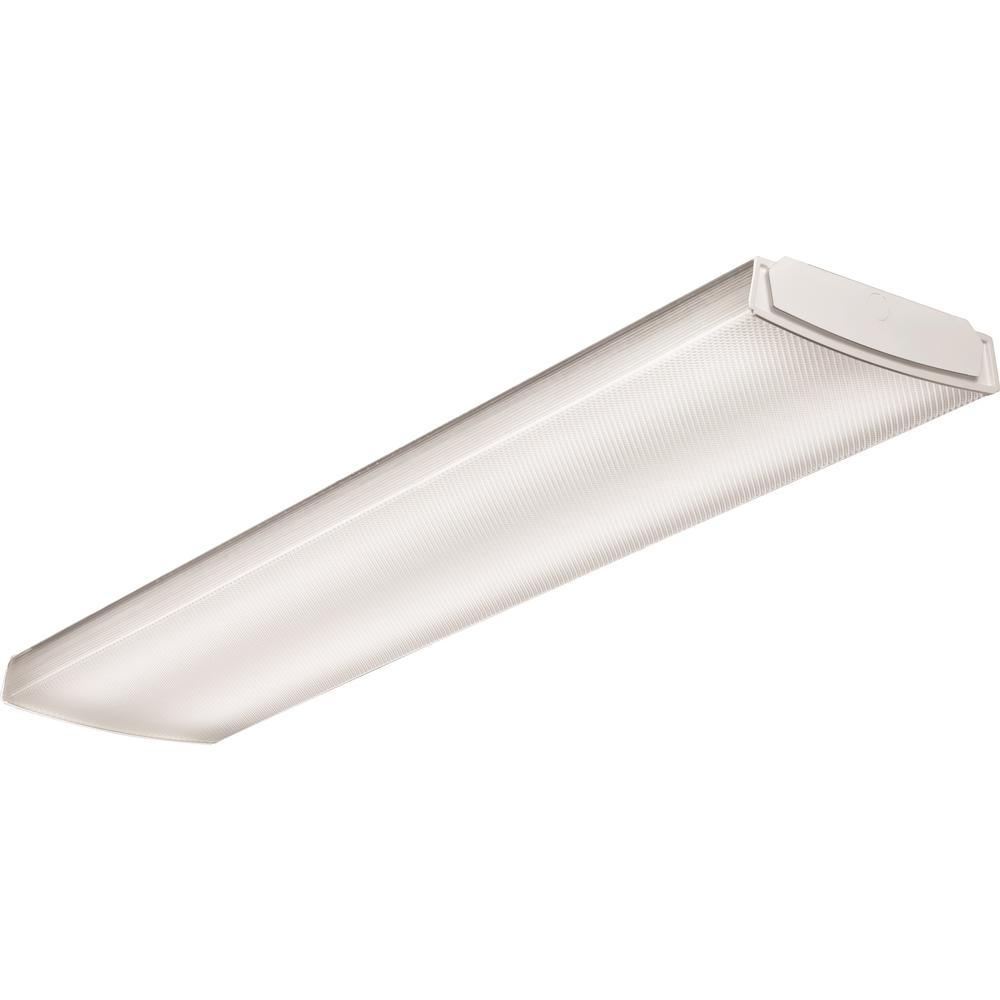 Contractor Select LBL4 Series 4 ft. 4253 Lumens Integrated LED Dimmable Cool White Curved-Basket Wraparound, 4000K - Super Arbor