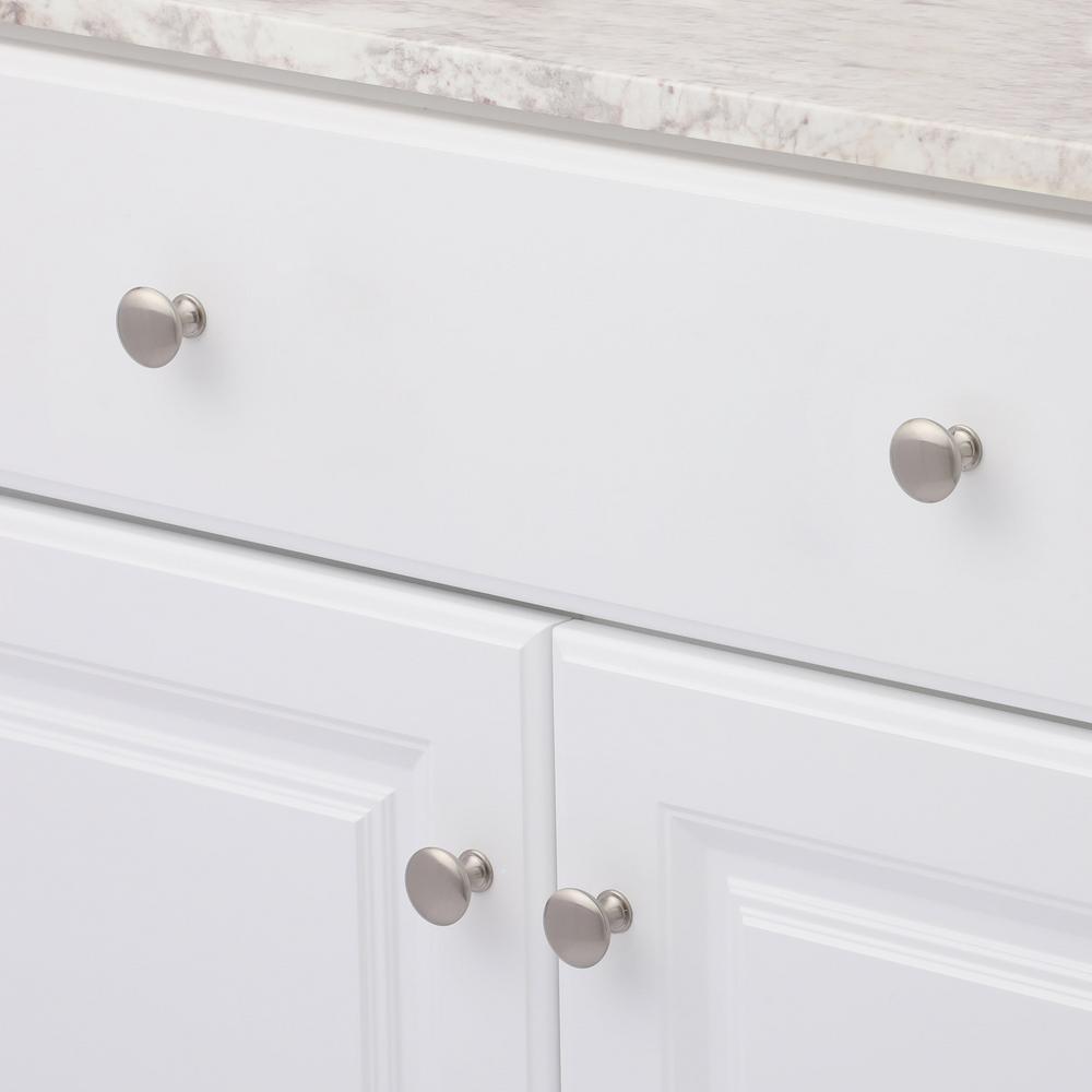 1-1/8 in. Brushed Nickel Contemporary and Modern Knob - Super Arbor