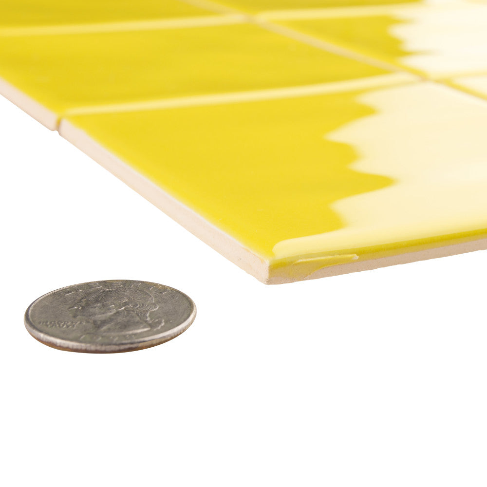 Merola Tile Twist Square Yellow Lemon 11-3/4 in. x 11-3/4 in. Ceramic Mosaic (9.79 sq. ft. / Case)