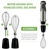 Multi-Purpose Immersion Hand Blender Set-500-Watts, Includes Food Chopper, Egg Whisk, BPA-Free Beaker, Black, 6-Speed