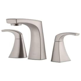 New Lower Price; Pfister Karci Spot Defense Brushed Nickel 2-Handle Widespread WaterSense Bathroom Sink Faucet with Drain