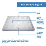 SlimLine 42 in. W x 36 in. D Center Drain Single Threshold Shower Base in White - Super Arbor
