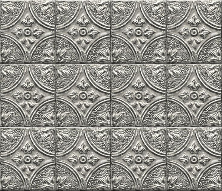 InHome Restored Tile Silver Peel & Stick Backsplash Tiles