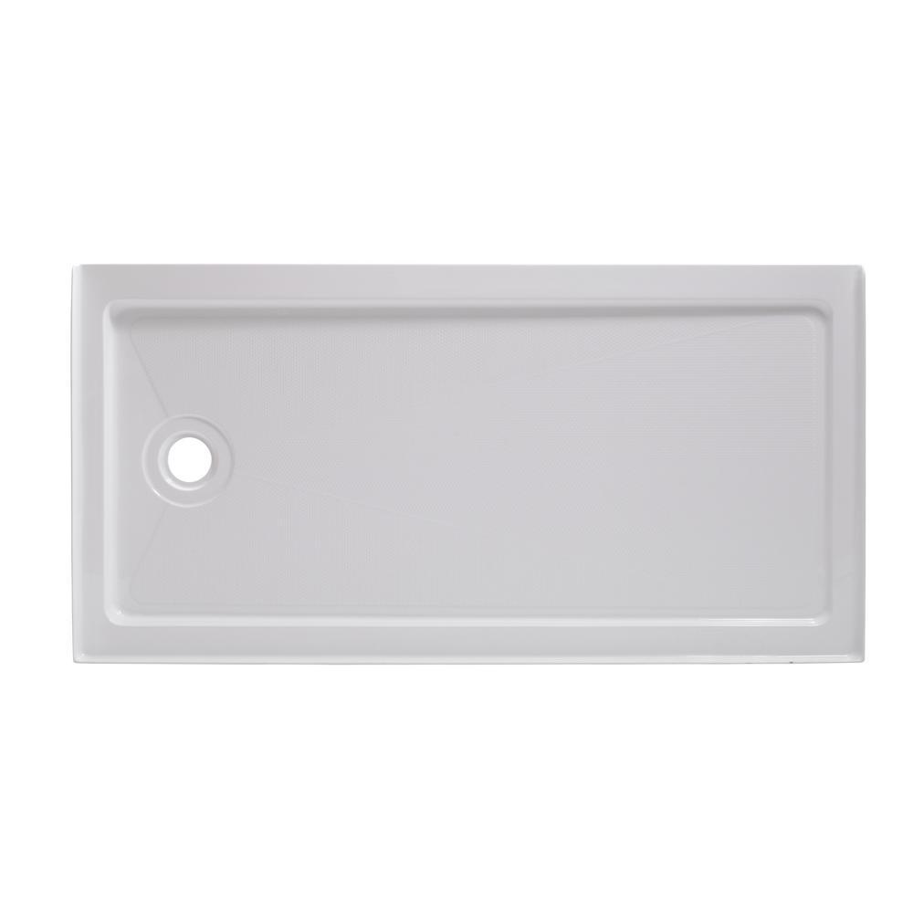Jetcoat 32 in. x 60 in. x 78 in. 5-Piece Shower Kit in Carrara White with Left Drain 30 in. Base in White - Super Arbor