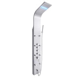 63 in. 8-Jet Shower Panel System in Stainless Steel with Rainfall Waterfall LED Shower Head and Hand Shower Wand