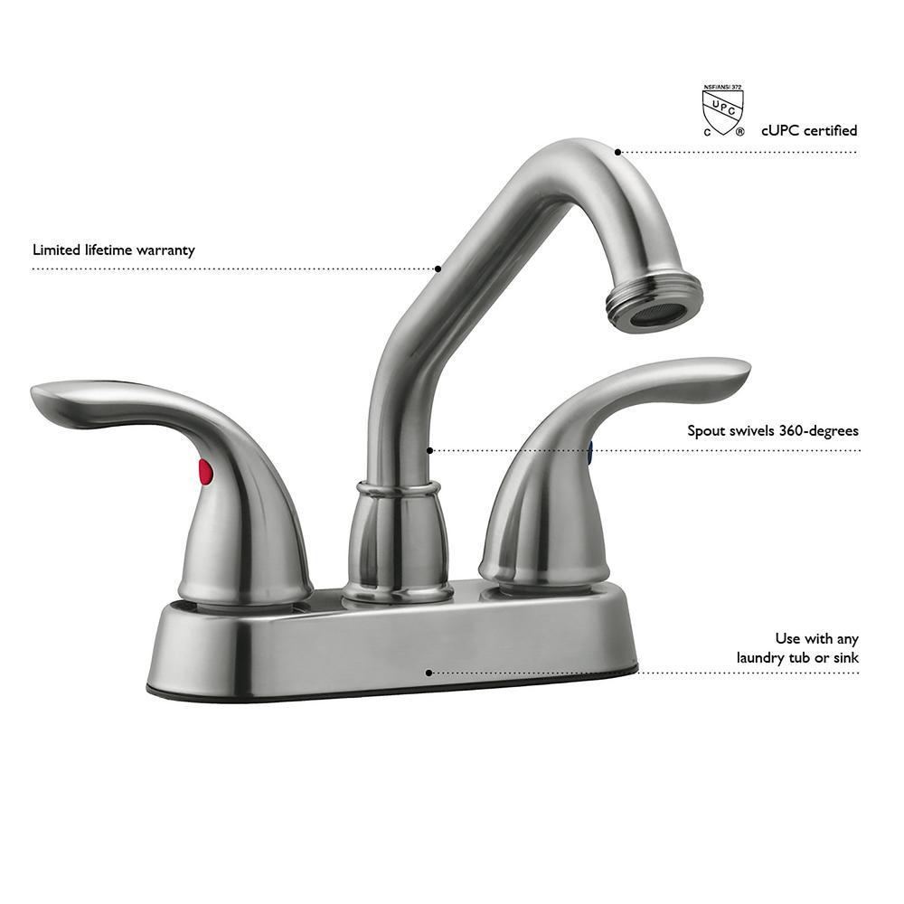Ashland 2-Handle Utility Faucet in Polished Chrome - Super Arbor