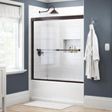 Lyndall 60 in. x 58-1/8 in. Semi-Frameless Traditional Sliding Bathtub Door in Chrome with Droplet Glass - Super Arbor