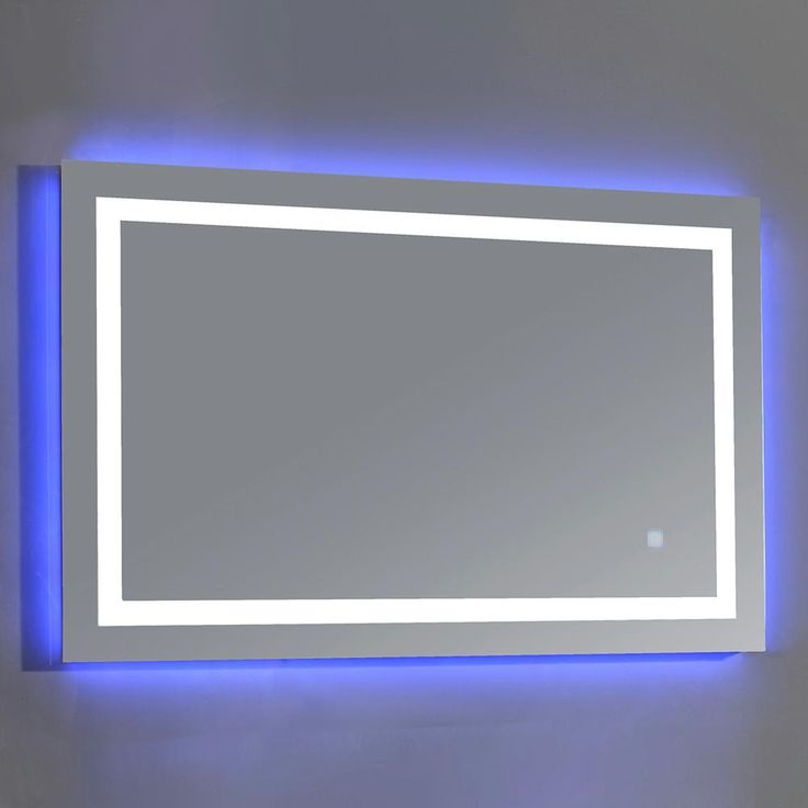 43.3 in. W x 27.6 in. H Frameless Rectangular LED Light Bathroom Vanity Mirror in Mirror
