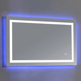 43.3 in. W x 27.6 in. H Frameless Rectangular LED Light Bathroom Vanity Mirror in Mirror