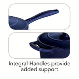 Gourmet 2.5 qt. Porcelain-Enameled Cast Iron Sauce Pan in Gradated Cobalt with Lid