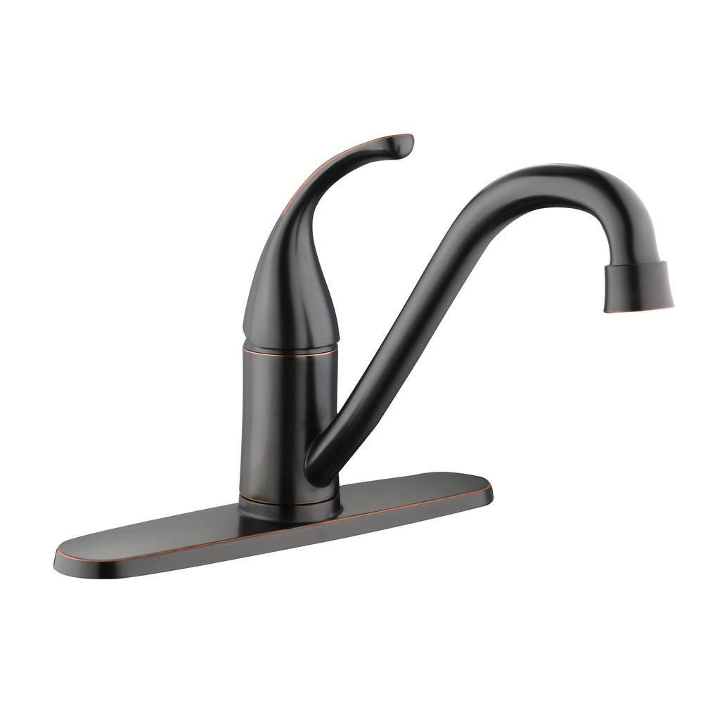 Builders Single-Handle Standard Kitchen Faucet in Bronze - Super Arbor