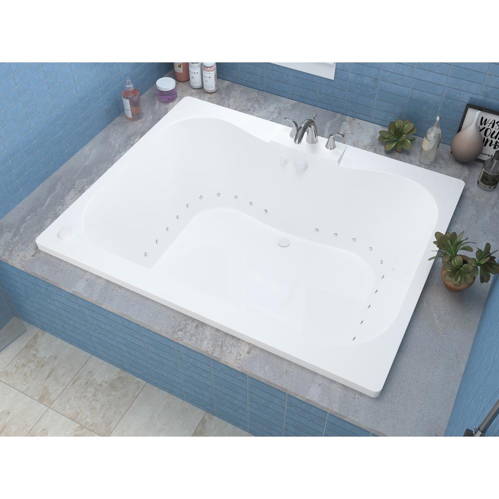 Rhode 5 ft. Rectangular Drop-in Air Bath Tub in White - Super Arbor