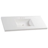 37 in. W x 22 in. D Cultured Marble Vanity Top in White with White Sink