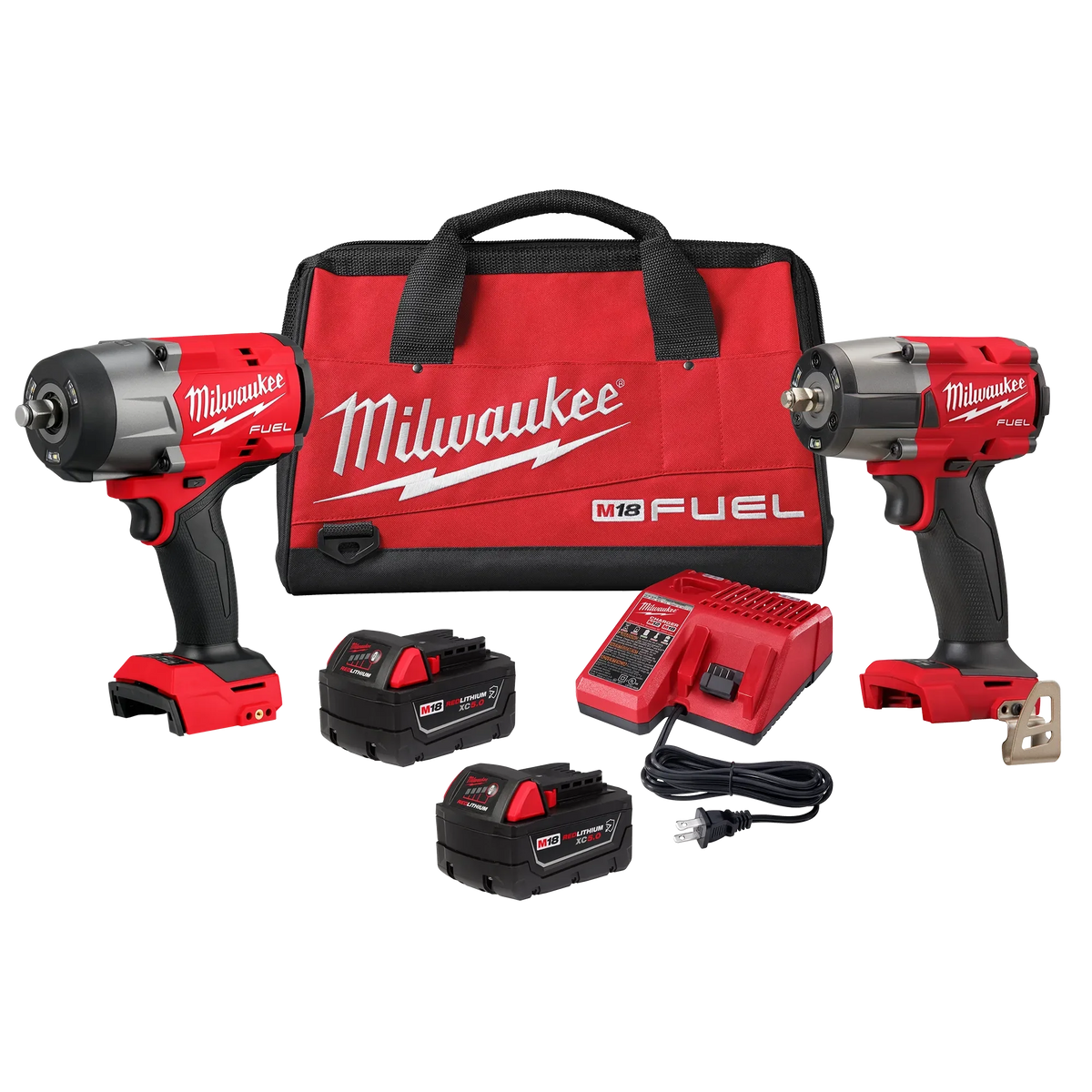 Milwaukee M18 18V Brushless Cordless Compact Drill/Impact Driver 2‑Tool Combo Kit with 15‑Piece SHOCKWAVE RED HELIX Titanium Drill Bit Set