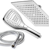 5-spray 9 in. Dual Shower Head and Handheld Shower Head with Waterfall in Chrome - Super Arbor