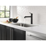 Delta Trinsic Matte Black 1-Handle Deck-Mount Pull-Out Handle Kitchen Faucet
