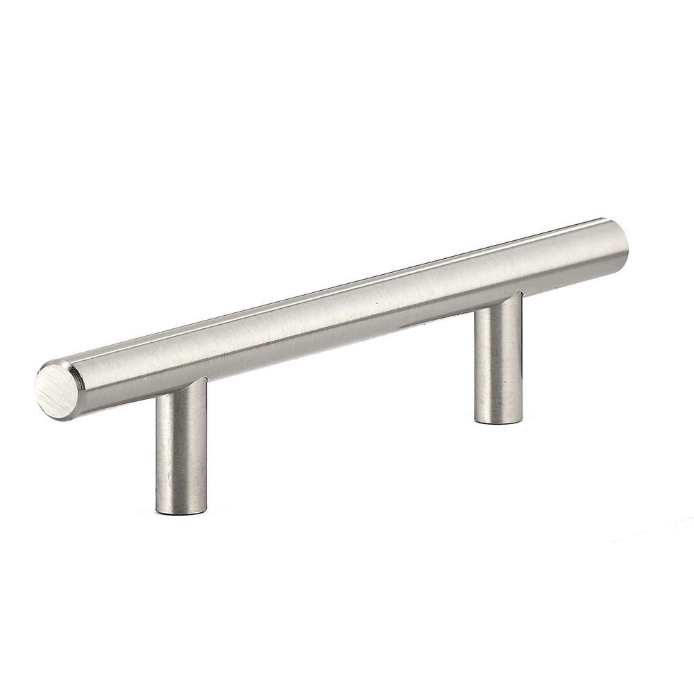 5-1/16 in. (128 mm) Center-to-Center Brushed Nickel Steel Contemporary Drawer Pull - Super Arbor
