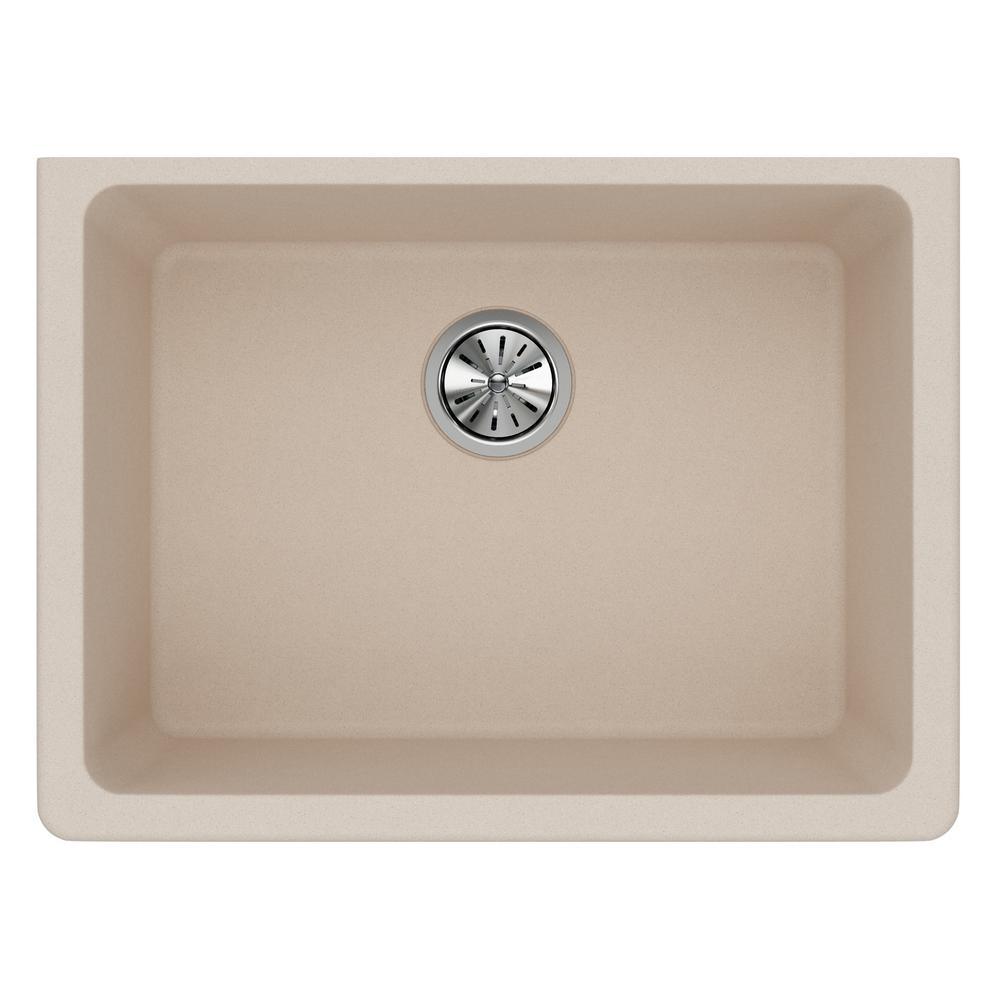 Quartz Classic Undermount Composite 33 in. Single Bowl Kitchen Sink in Black - Super Arbor